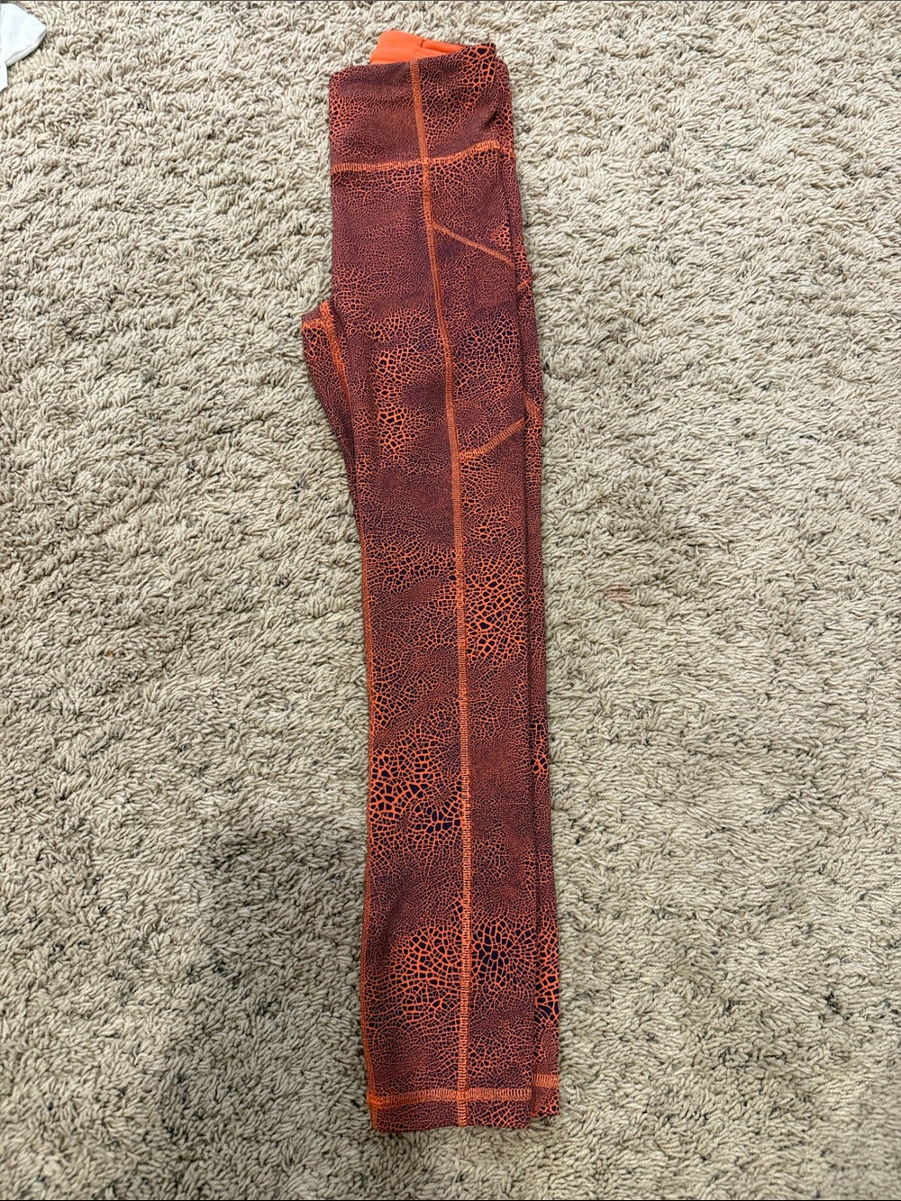 Orange Red Patterned Leggings